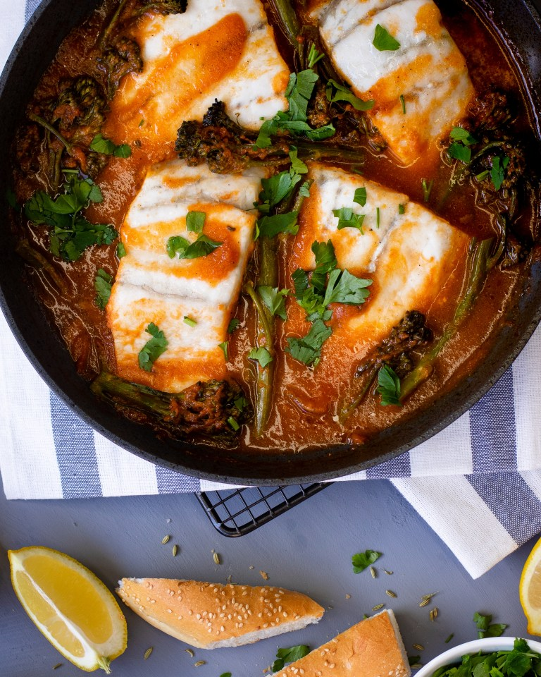 Baked fish in tomato sauce