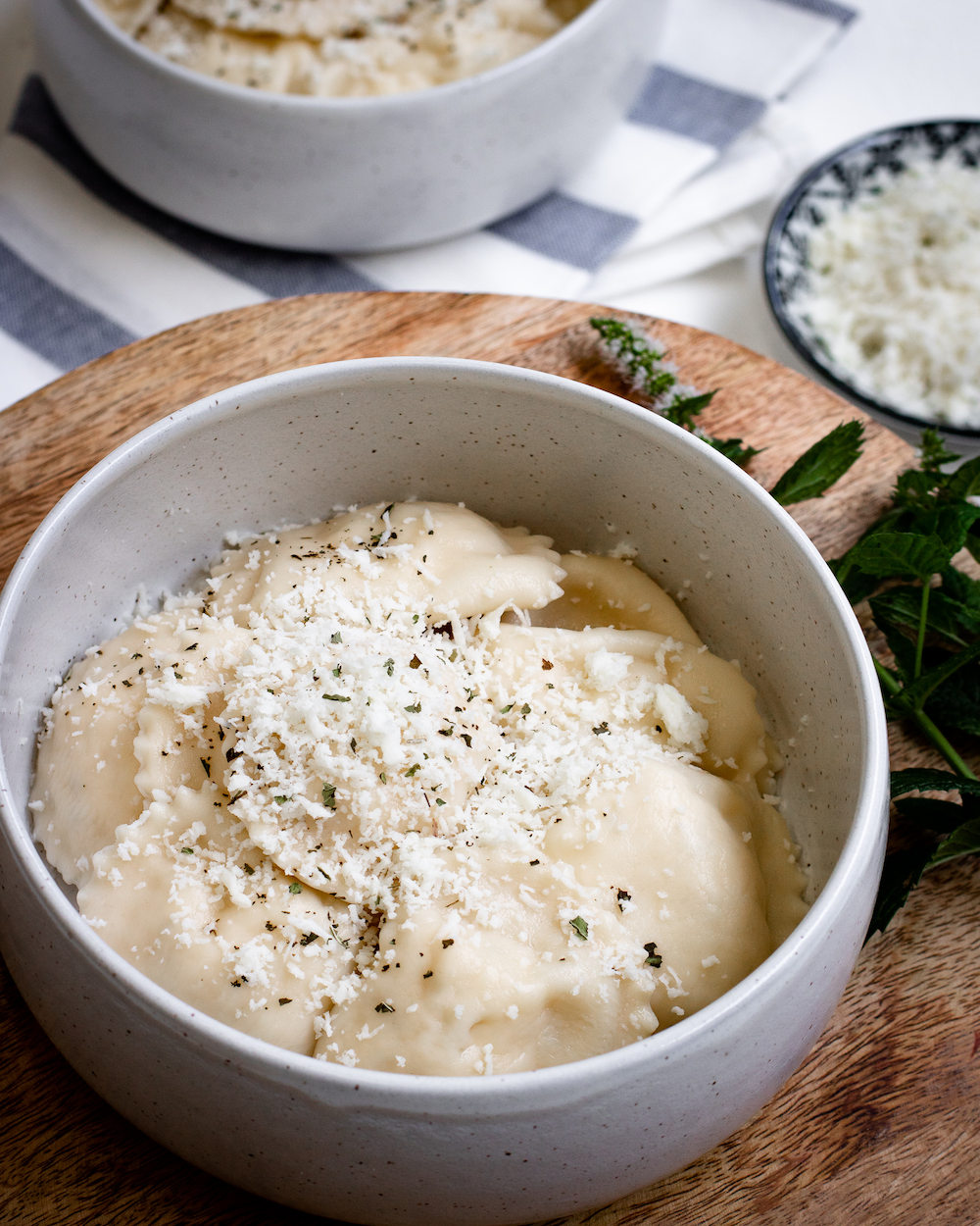 Cypriot ravioli with halloumi