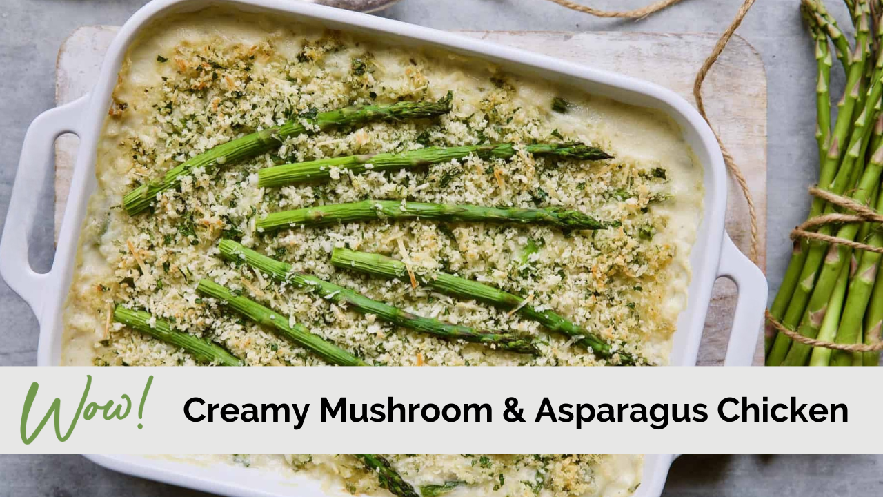 Image of Creamy Asparagus and Mushroom Bake