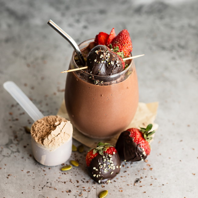 Image of Dark Chocolate Strawberry Protein Smoothie