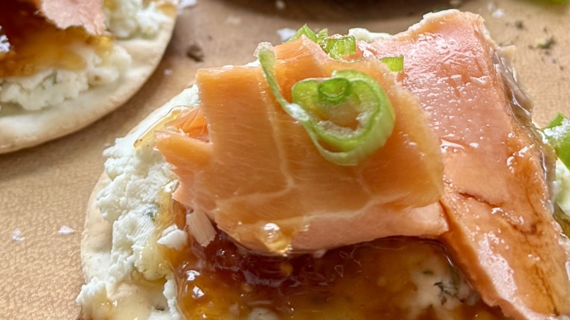 Image of Smoked Salmon Boursin Appetizer with Hot Honey