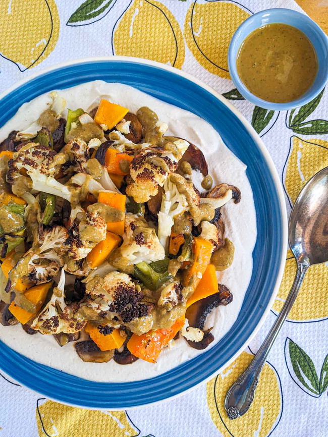 Image of Roasted Vegetables with Sun-Dried Tomato-Cilantro Vinaigrette