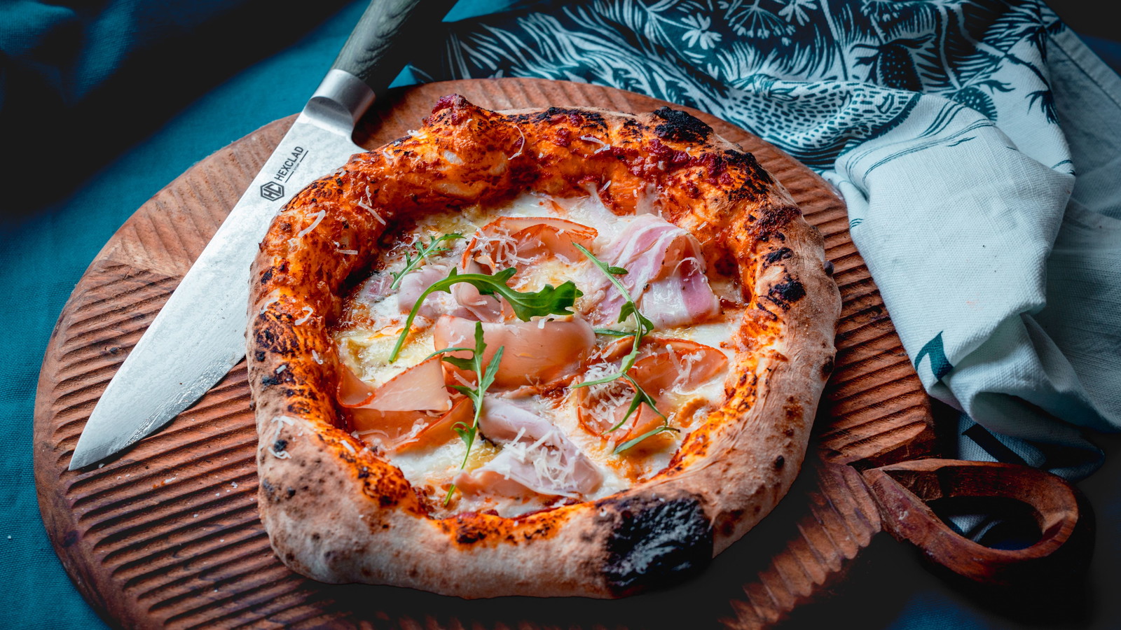 Image of Truffle brie and charcuterie pizza