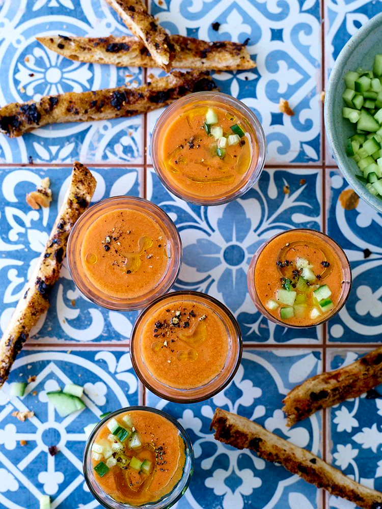 Gazpacho & Tapenade Bread Sticks