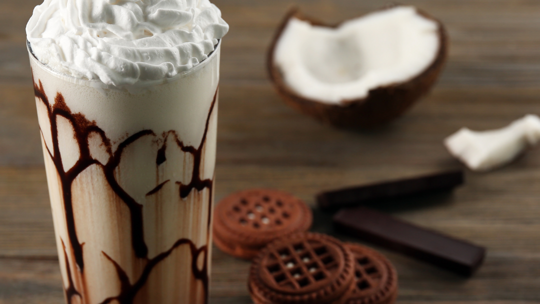 Image of Iced Robusta Coffee Mocha with Rose Whipped Cream