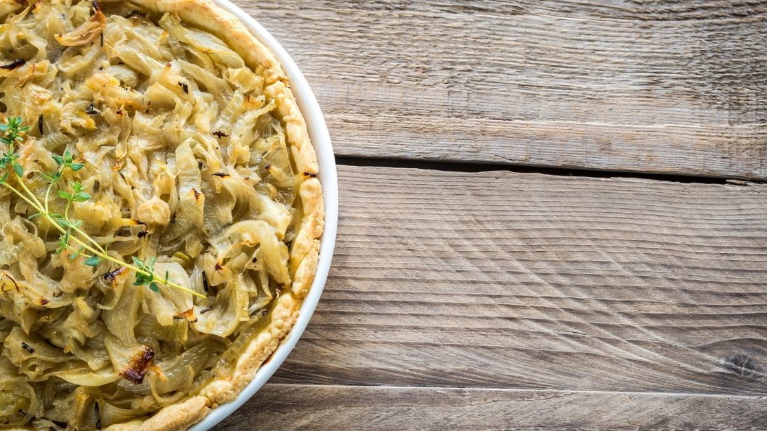 Délicieuse tarte tatin aux Oignons de Roscoff AOP, caramélisés au miel