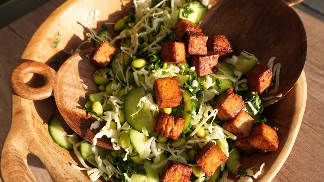 Image of Crispy Tofu Salad with Wasabae Dressing