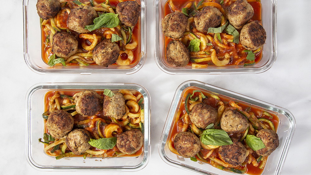 Image of Sausage Meatballs over Zoodles