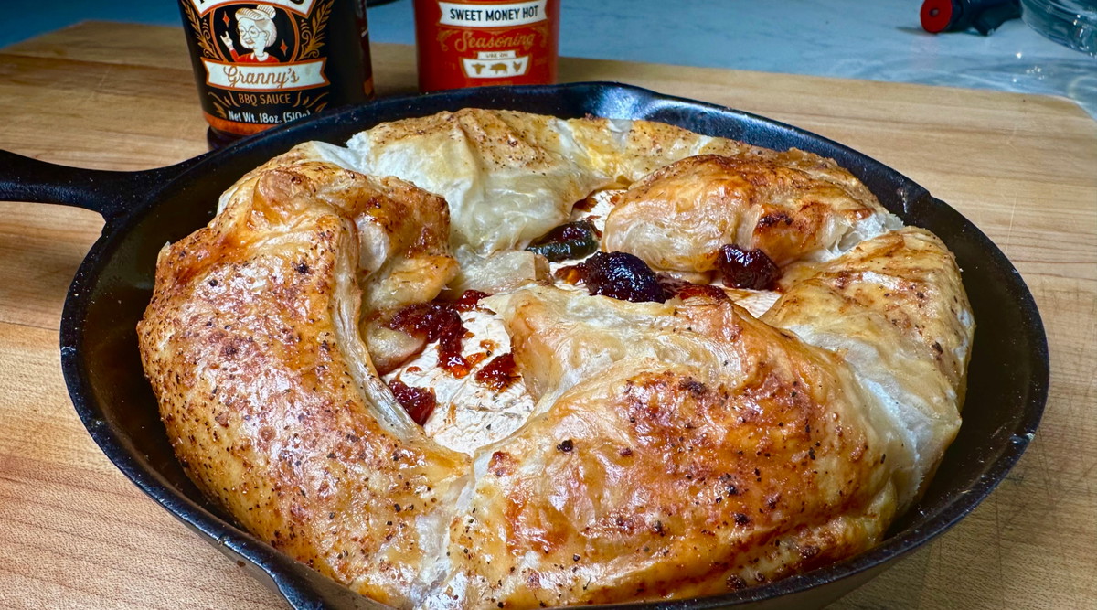 Smoked Baked Brie in Puff Pastry | Cast Iron Recipe