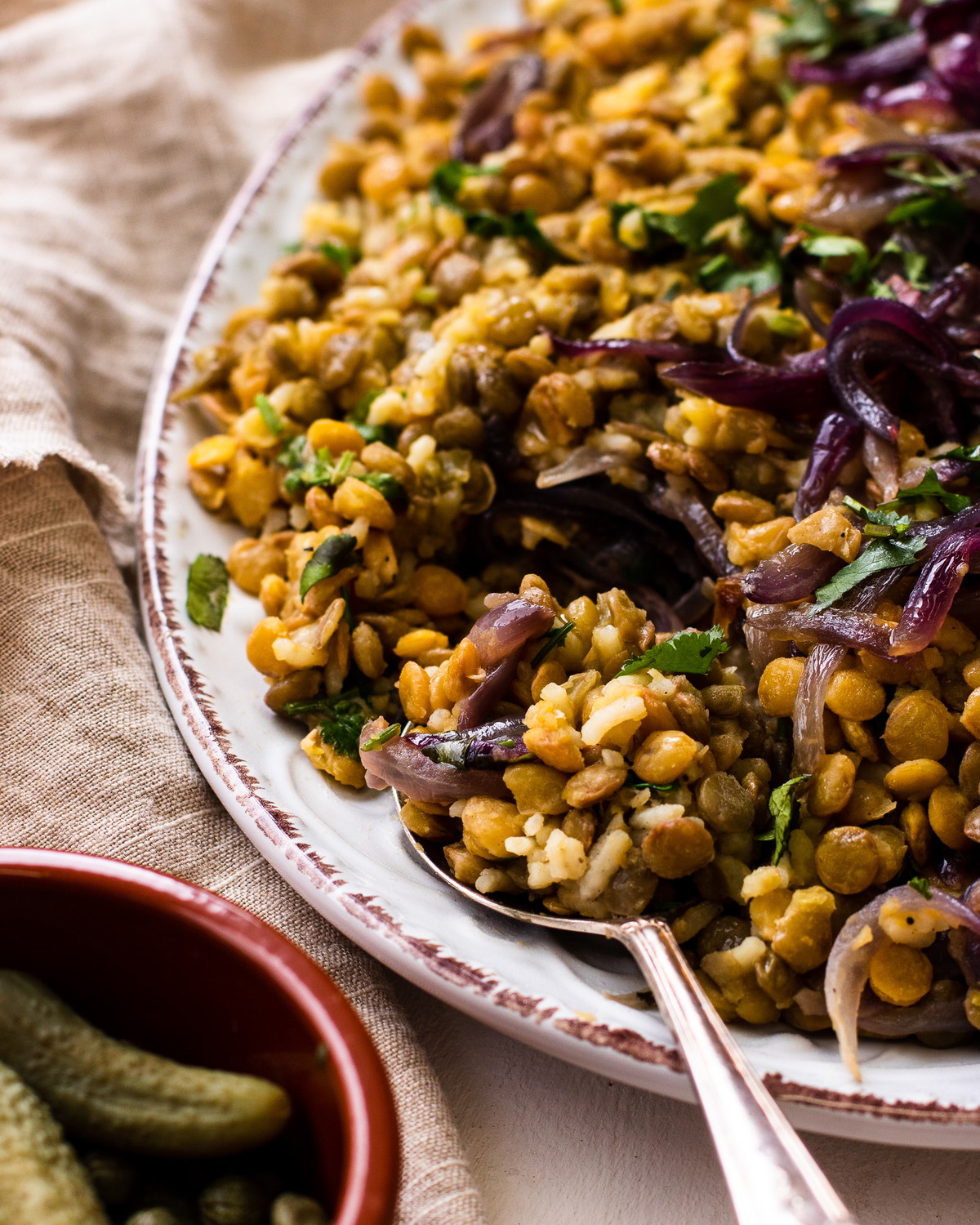 Cypriot lentils with rice - Fakes moutzentra