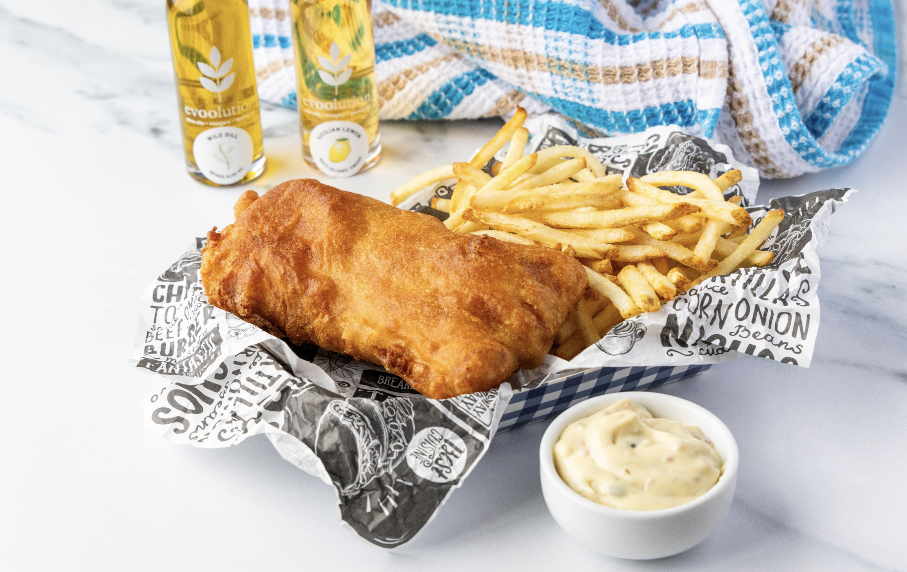 Image of Fish & Chips with Wild Dill Olive Oil Tartar Sauce