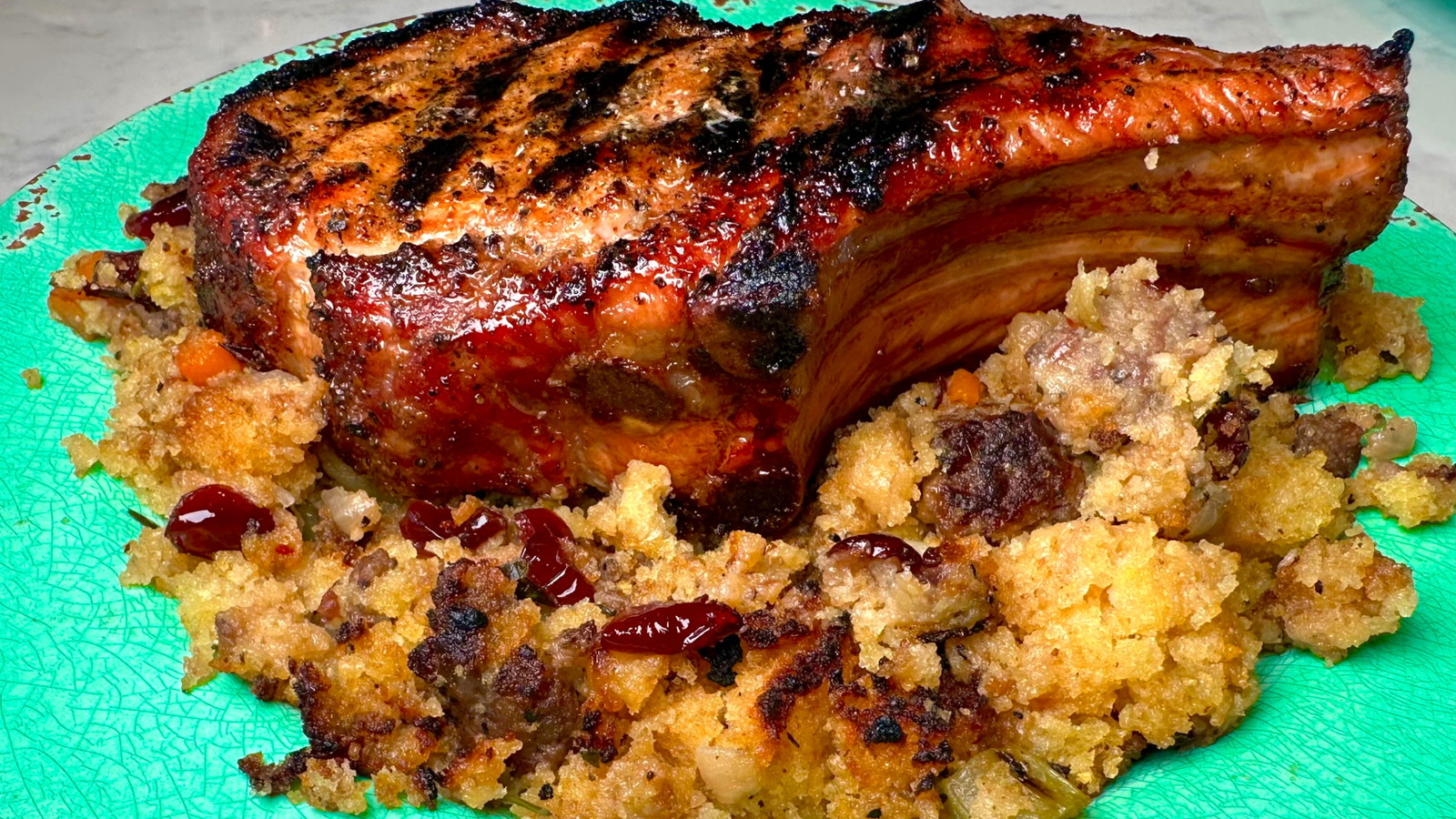 Image of Savory Cornbread Stuffing with Sausage & Cranberries