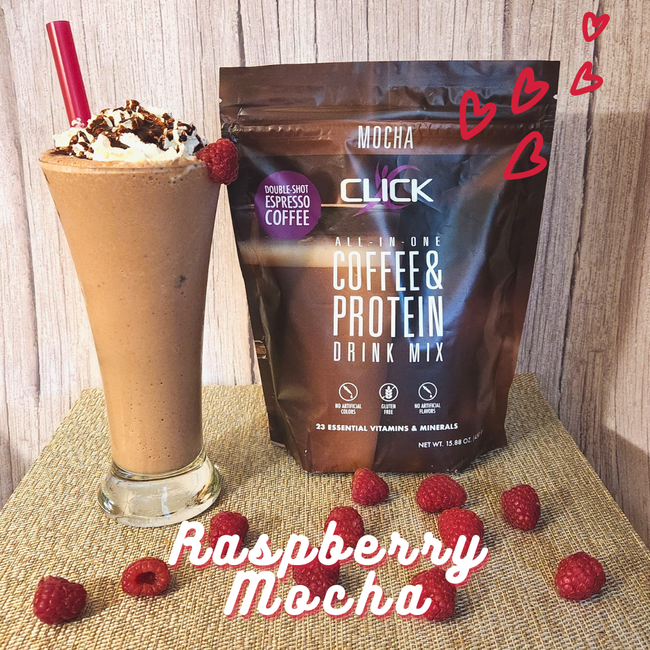 Image of CLICK Coffee Protein Raspberry Mocha Smoothie