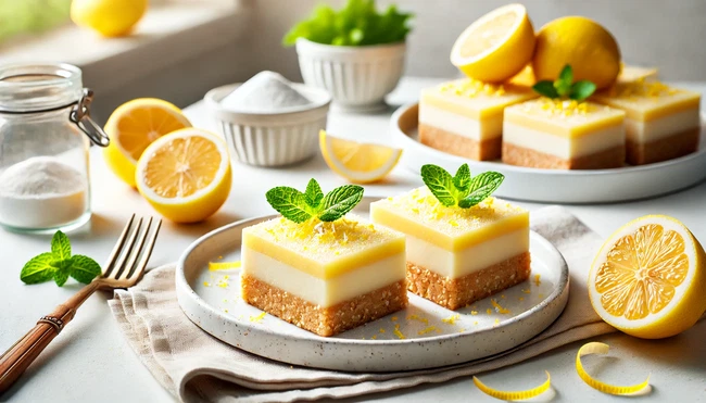 Image of Lemon Cream Cheese Bars (Keto-Friendly)