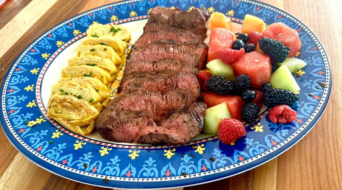 Tamagoyaki Japanese Omelette with Flat Iron Steak