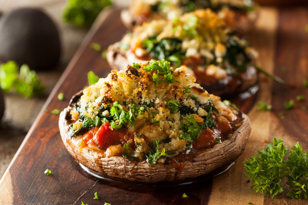 Cheese Spinach Stuffed Mushrooms
