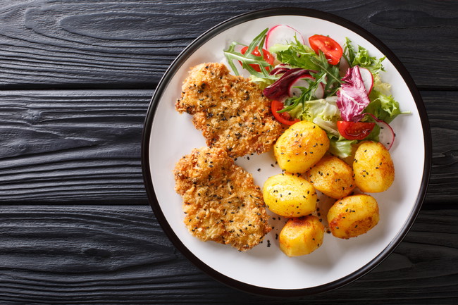 Image of Chicken-Fried Pork with Crispy New Potatoes