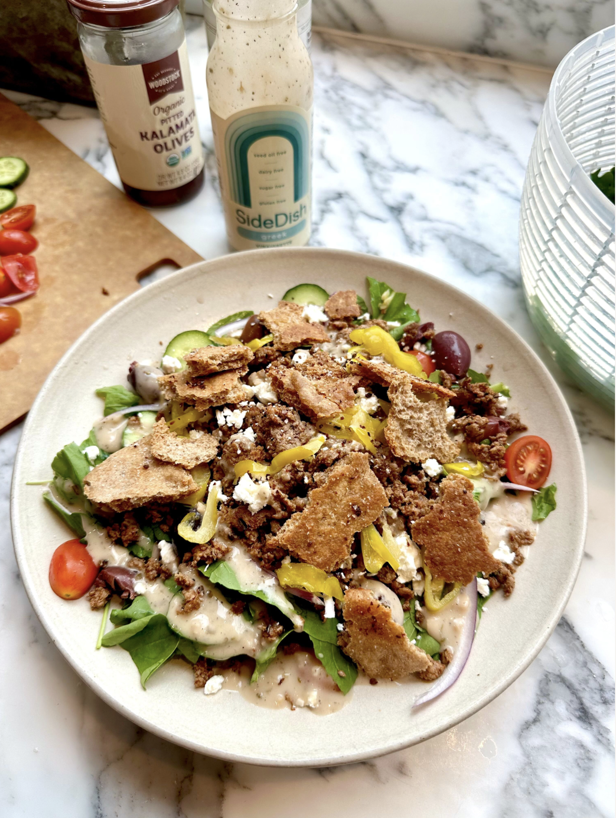 Image of  Ground Lamb Salad with Pita Croutons