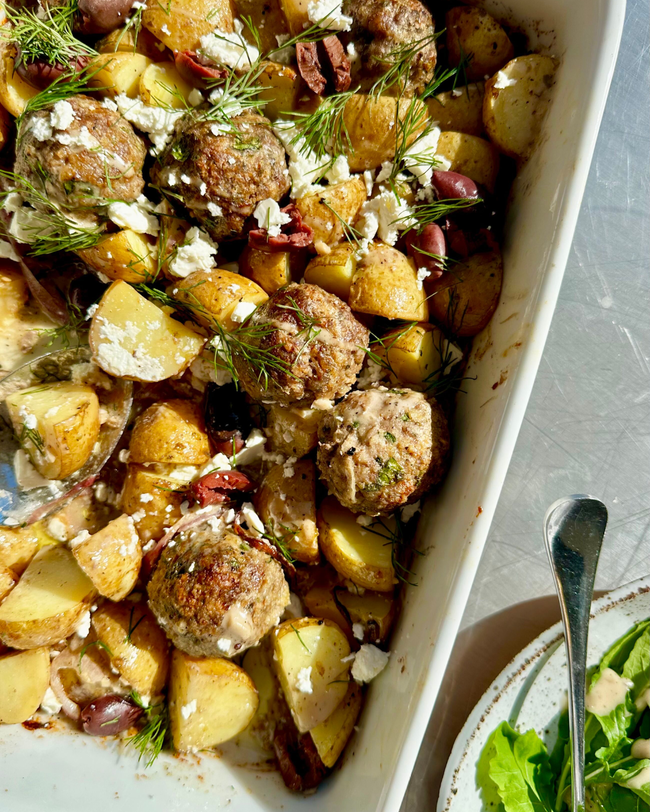 Image of Greek Meatball and Potato Bake