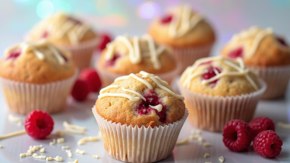 Image of White Chocolate & Raspberry Protein Muffins 