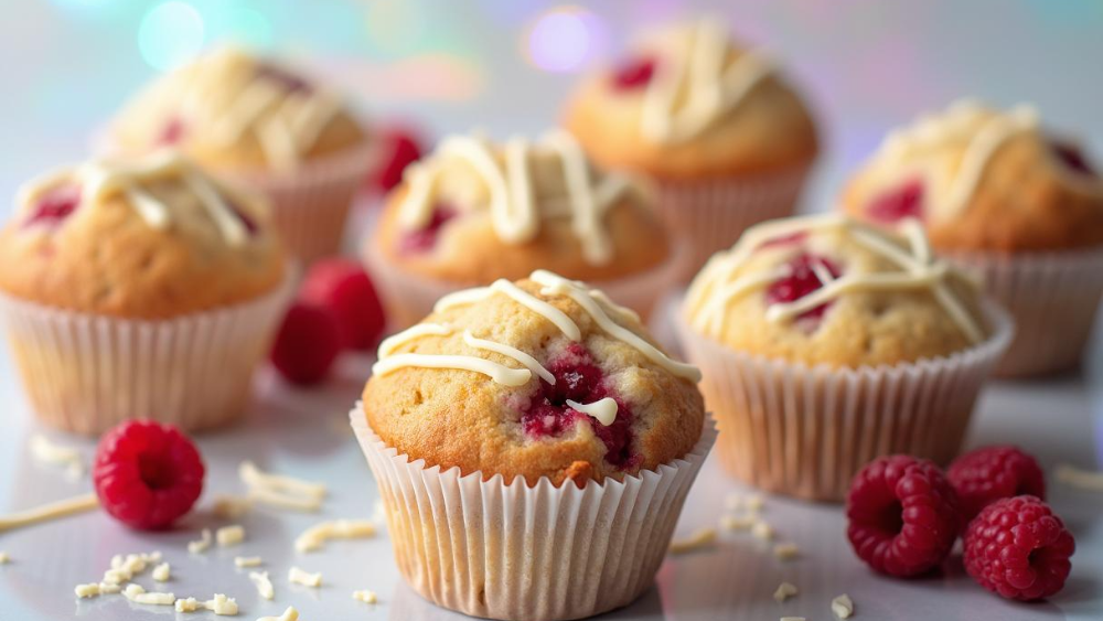 Image of White Chocolate & Raspberry Protein Muffins