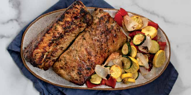 Image of Pork Loin Fillets with Grilled Vegetables