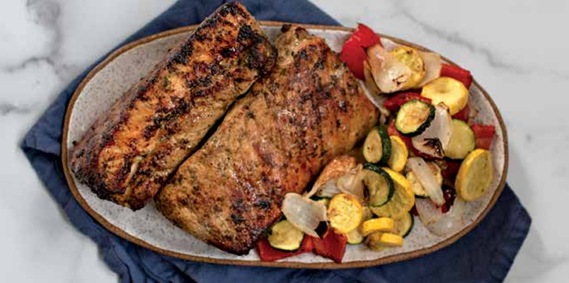 Pork Loin Fillets with Grilled Vegetables