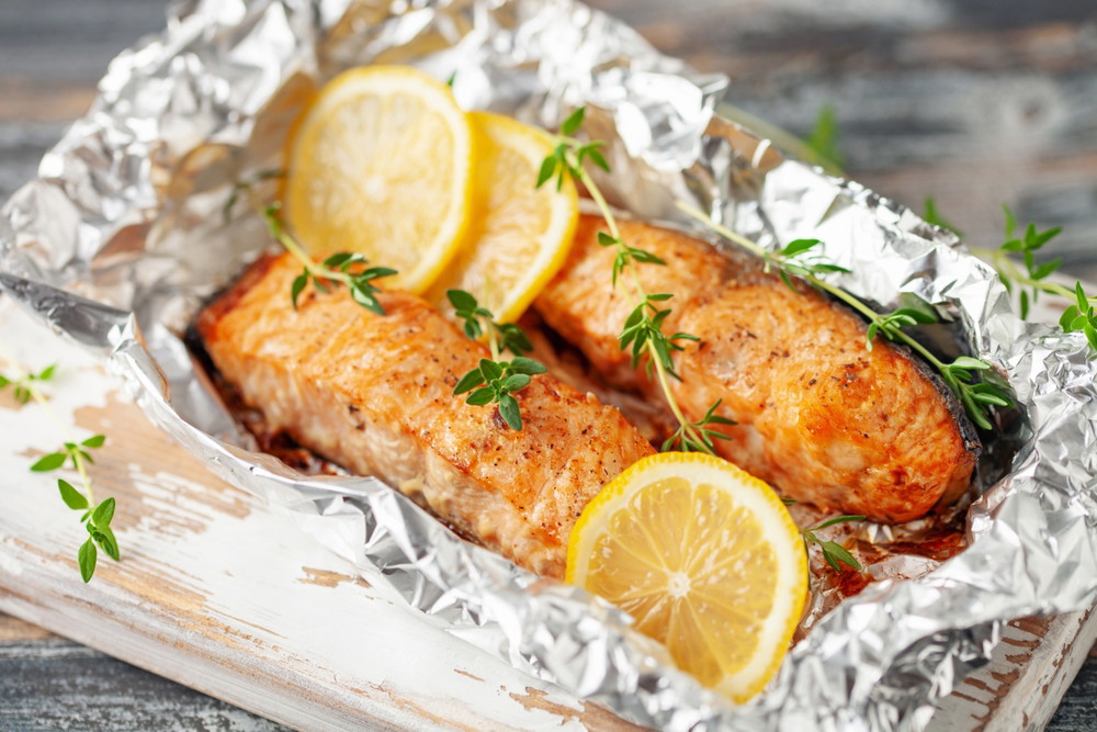 Foil Packet Lemon Salmon