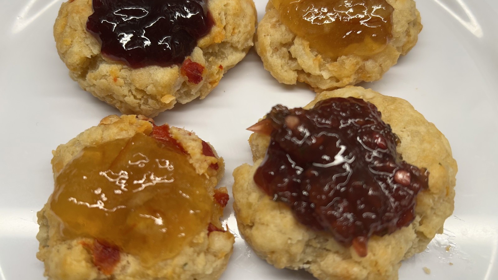 Image of Spicy-Sweet Pimento Cheese Thumbprint Crackers