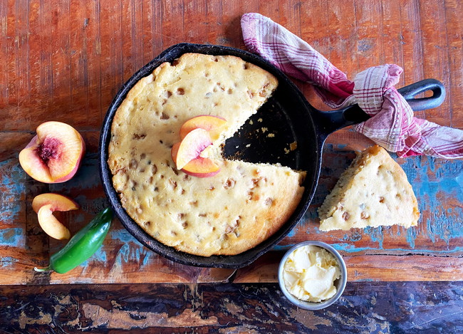 Image of Rustic Peach & Jalapeno Corn Bread