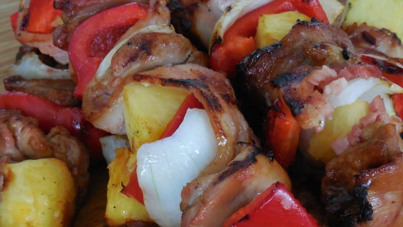 Image of Hawaiian Chicken and Bacon Skewers