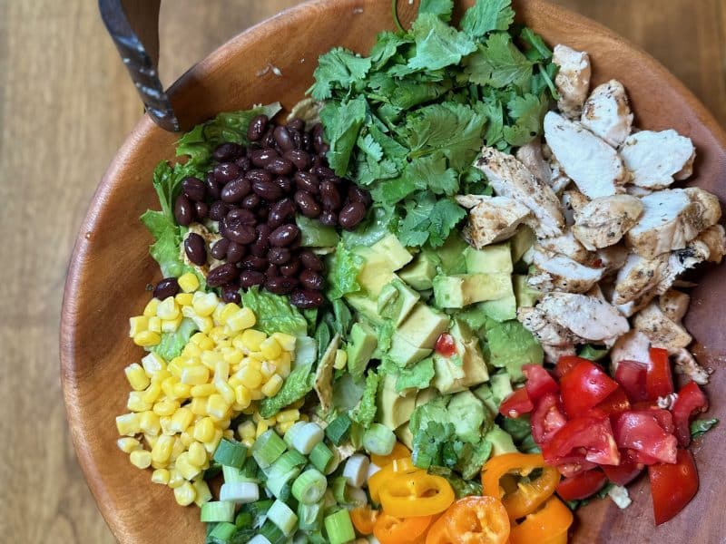 Chicken Taco Salad with Avocado and Lime