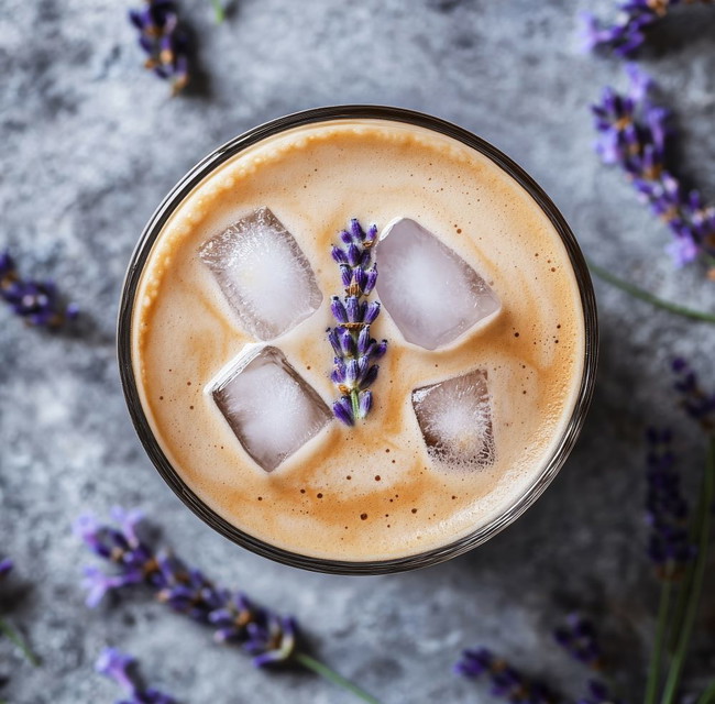 Image of Caffeine-Free Iced Lavender Vanilla Latte