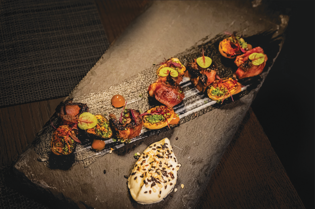 Image of Beef Tongue and Quail Eggs