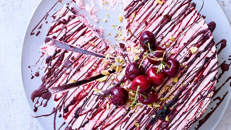 Image of Black Cherry, Chocolate & Meringue Ice Cream Cake