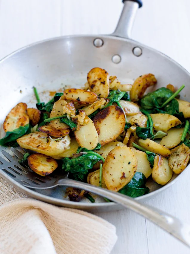 Slow - fried lemon & oregano potatoes