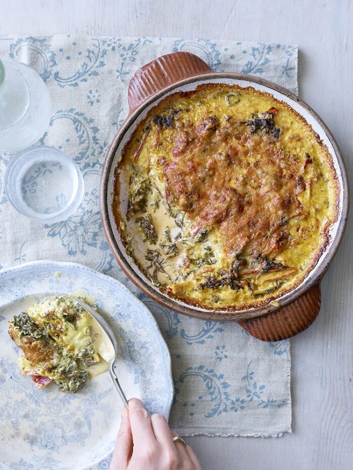 Swiss chard & gruyere gratin