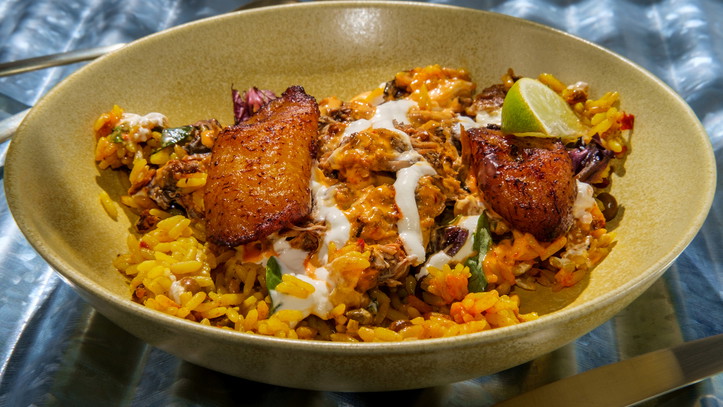 Image of Jamaican Jerk Alligator Rice Bowl