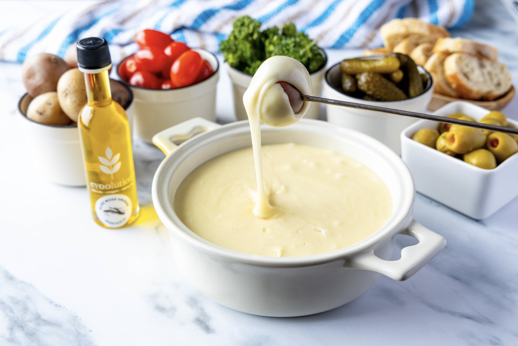 Image of Smoky Fondue with Olive Wood Smoked Olive Oil