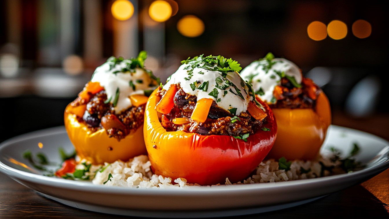 Image of Chili-Stuffed Bell Peppers 