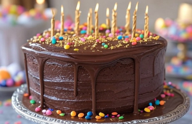 Image of Chocolate Birthday Cake Recipe UK