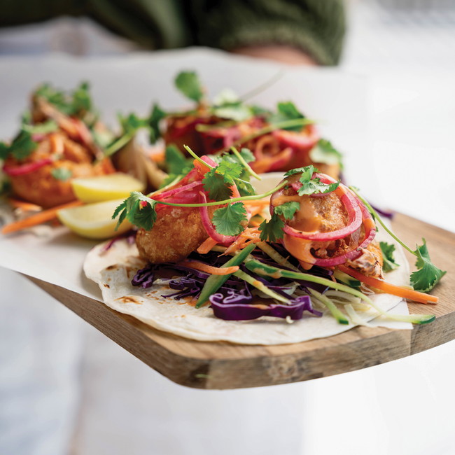 Image of Beer Battered Prawn Tacos