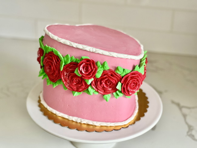 Image of Kootek Floral Heart Box Cake for Your Dear