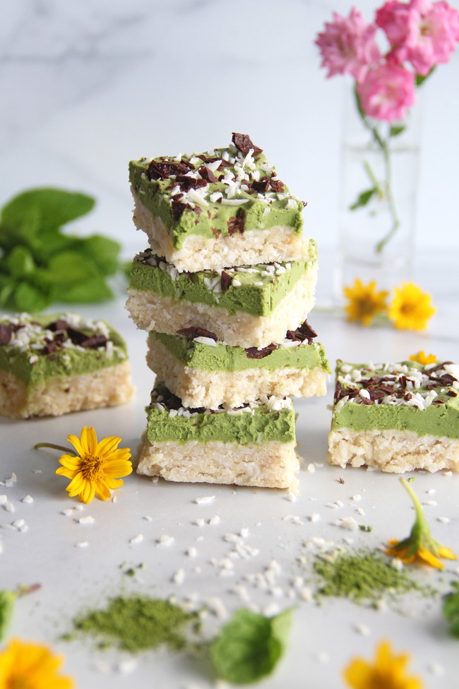 Image of Springtime Treats: Matcha Mint Coconut Bars