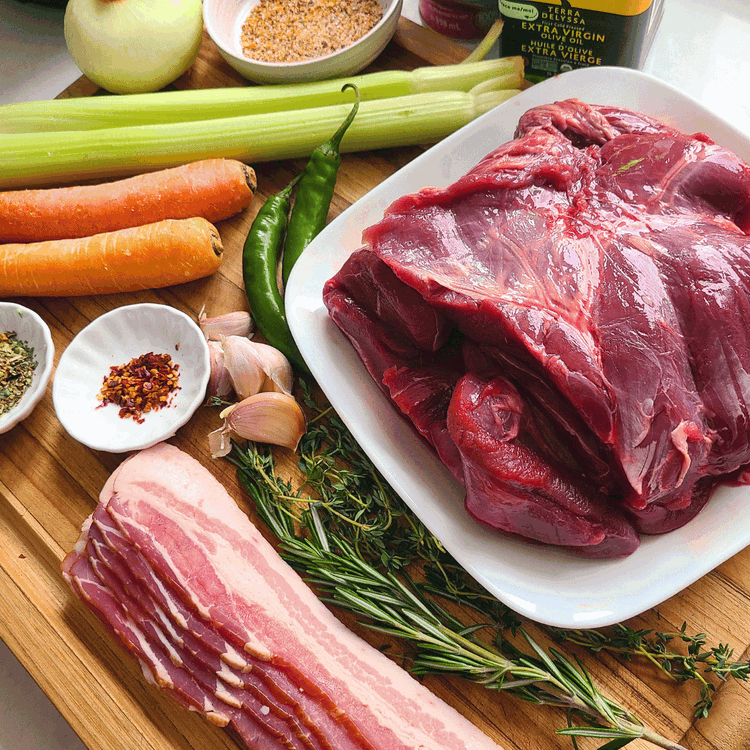 Image of Gather all ingredients and allow the roast to come to room temperature before you start cooking. 