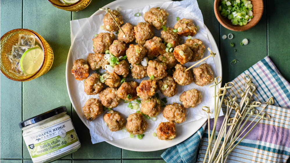 Image of Hatch Chile Cream Cheese Sausage Balls