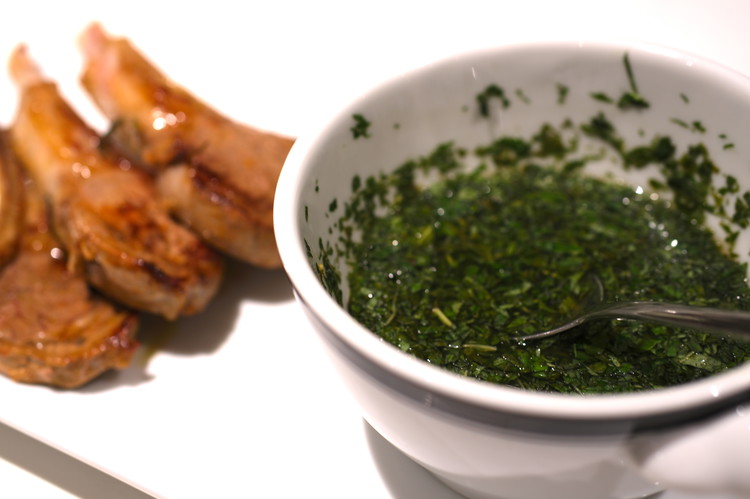 Image of Serve by spooning liquid and mint over plated lamb chops or simply serve on table and allow diners to spoon as they would like.