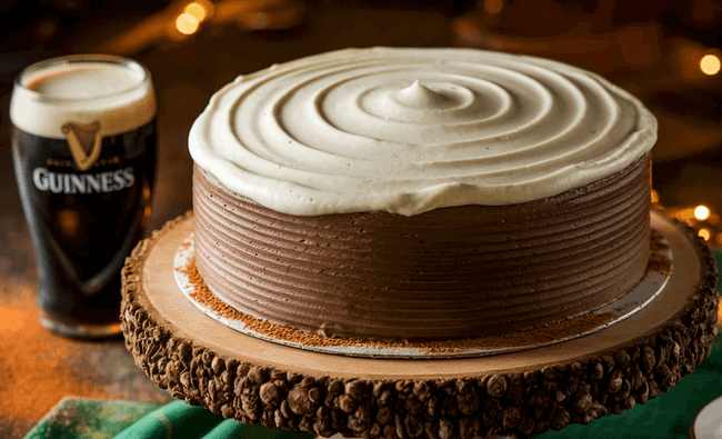 Image of Chocolate Guinness Cake Recipe UK With Whitakers Truffles for Decoration