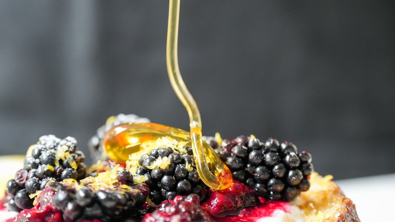 Caramelised Spiced French Toast with Berry Compote.