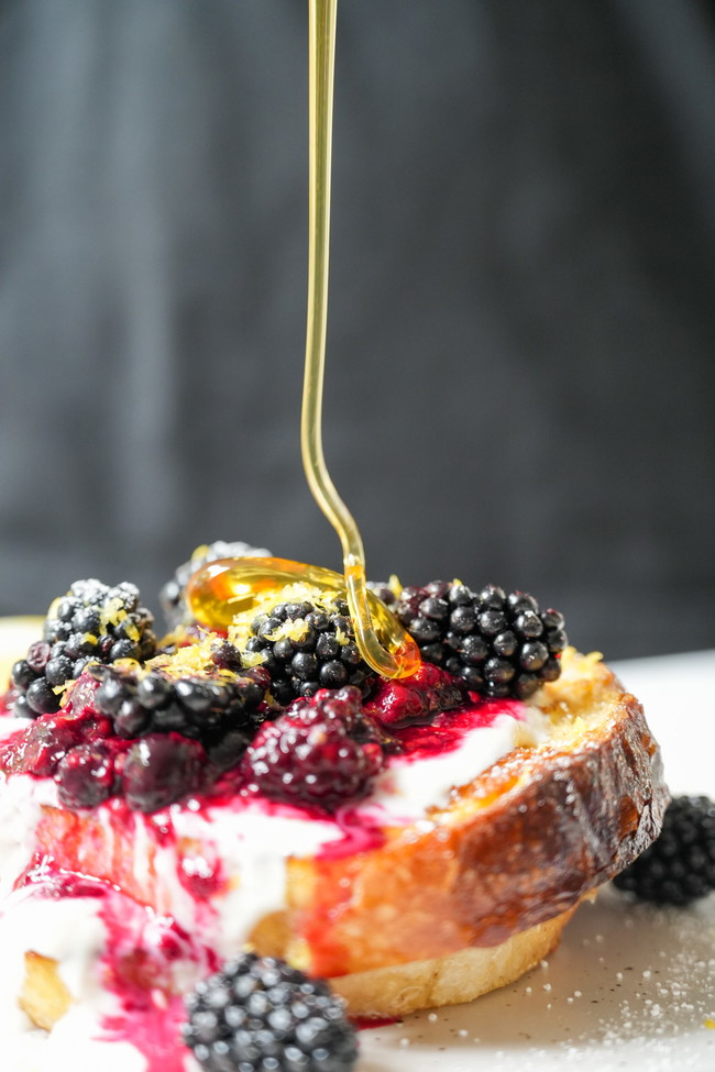 Image of Caramelised Spiced French Toast with Berry Compote.